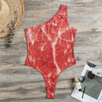 Fresh Meat Print One Shoulder Bodysuit