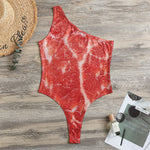 Fresh Meat Print One Shoulder Bodysuit