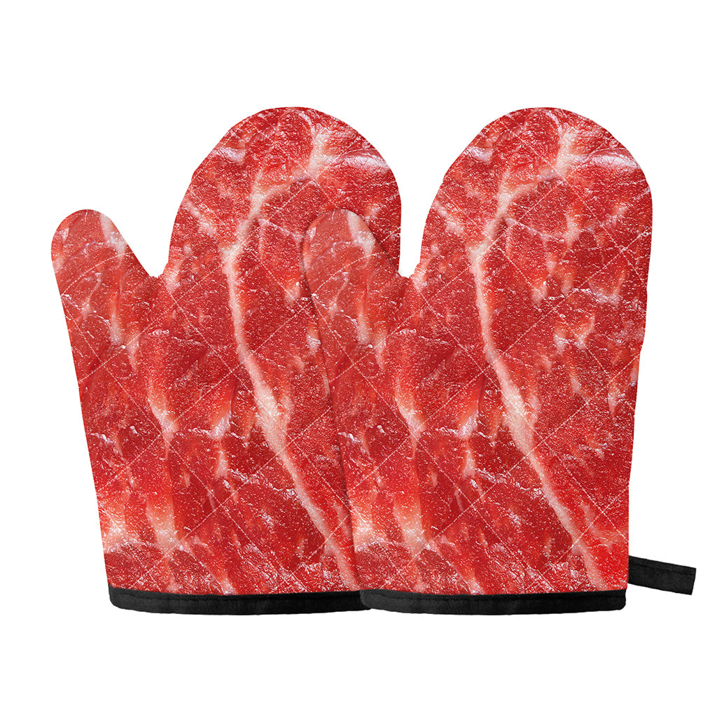 Fresh Meat Print Oven Mitts