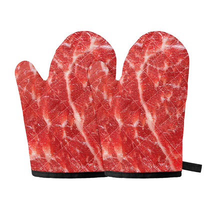 Fresh Meat Print Oven Mitts