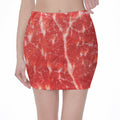Fresh Meat Print Pencil Mini Skirt