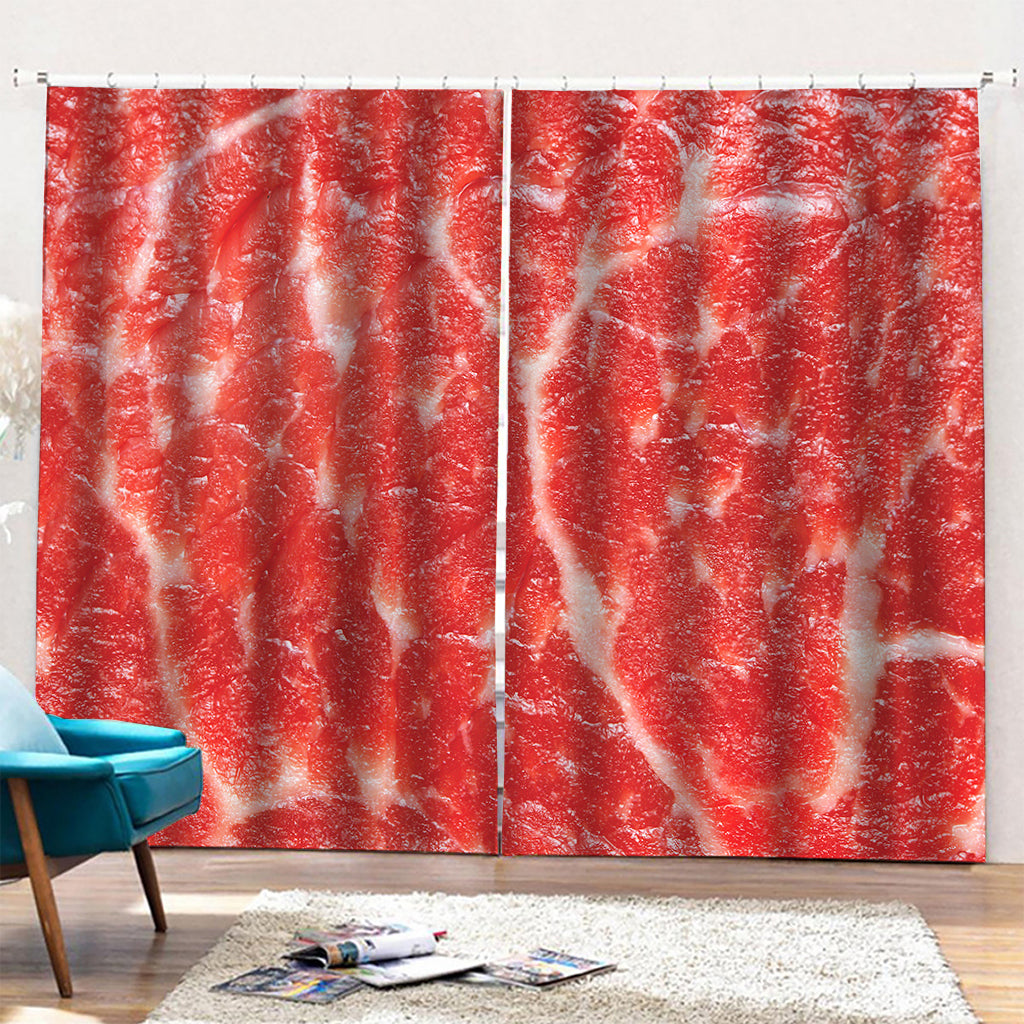 Fresh Meat Print Pencil Pleat Curtains