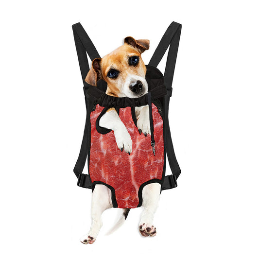 Fresh Meat Print Pet Carrier Backpack