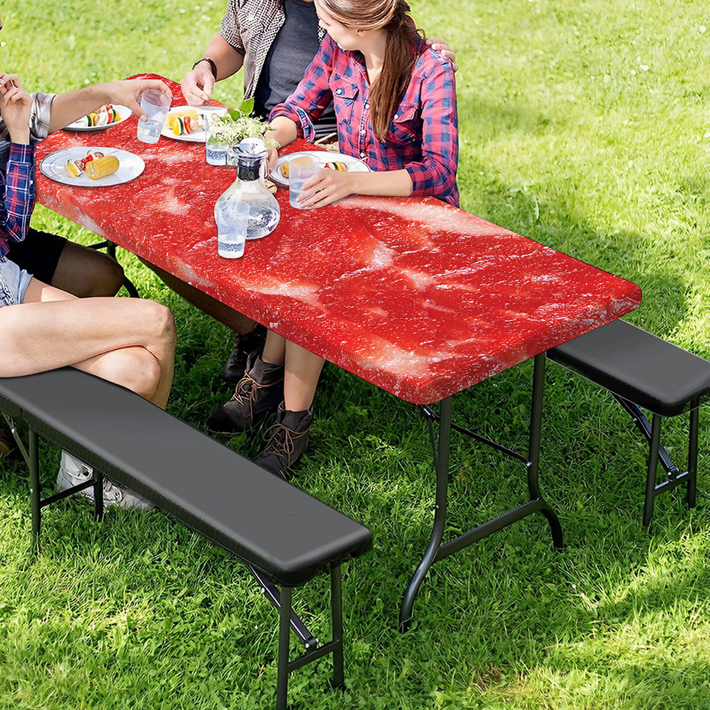 Fresh Meat Print Picnic Table Cover