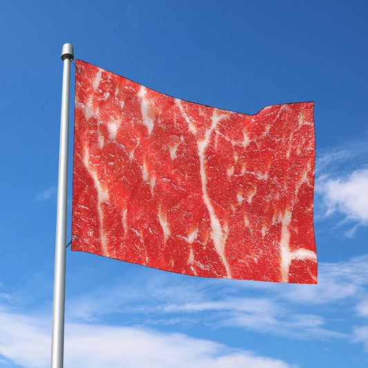 Fresh Meat Print Polyester Flag