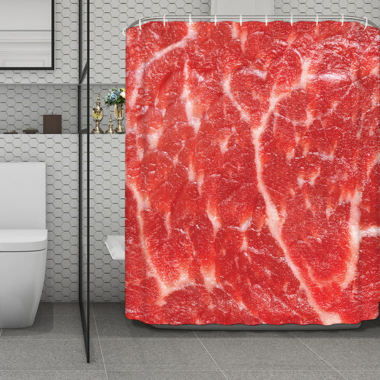 Fresh Meat Print Polyester Shower Curtain