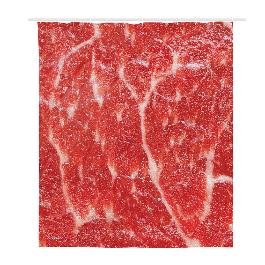Fresh Meat Print Polyester Shower Curtain