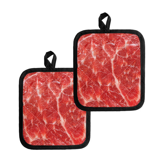 Fresh Meat Print Pot Holders