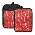 Fresh Meat Print Pot Holders With Pocket