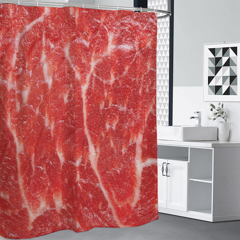 Fresh Meat Print Premium Shower Curtain