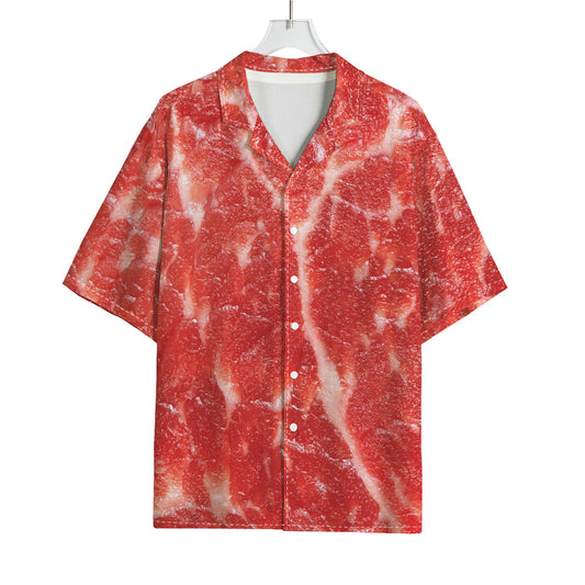 Fresh Meat Print Rayon Hawaiian Shirt