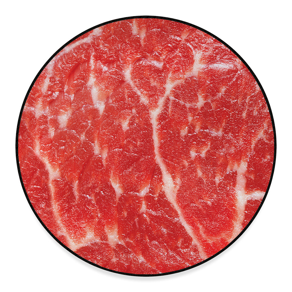 Fresh Meat Print Round Floor Mat