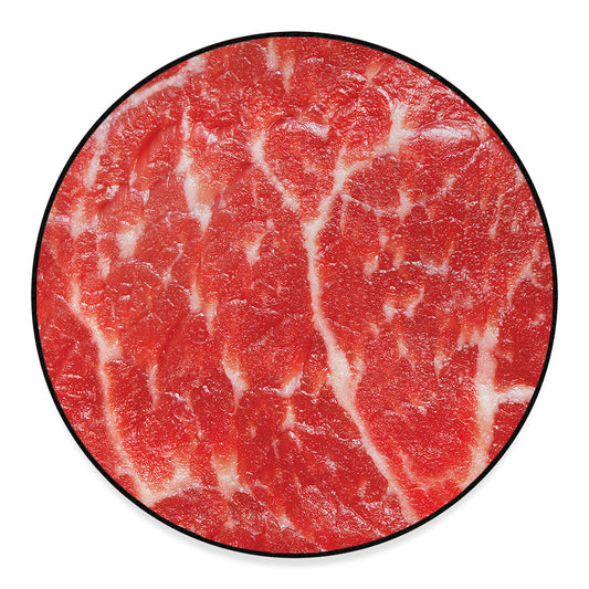 Fresh Meat Print Round Floor Mat