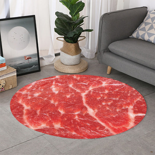 Fresh Meat Print Round Rug