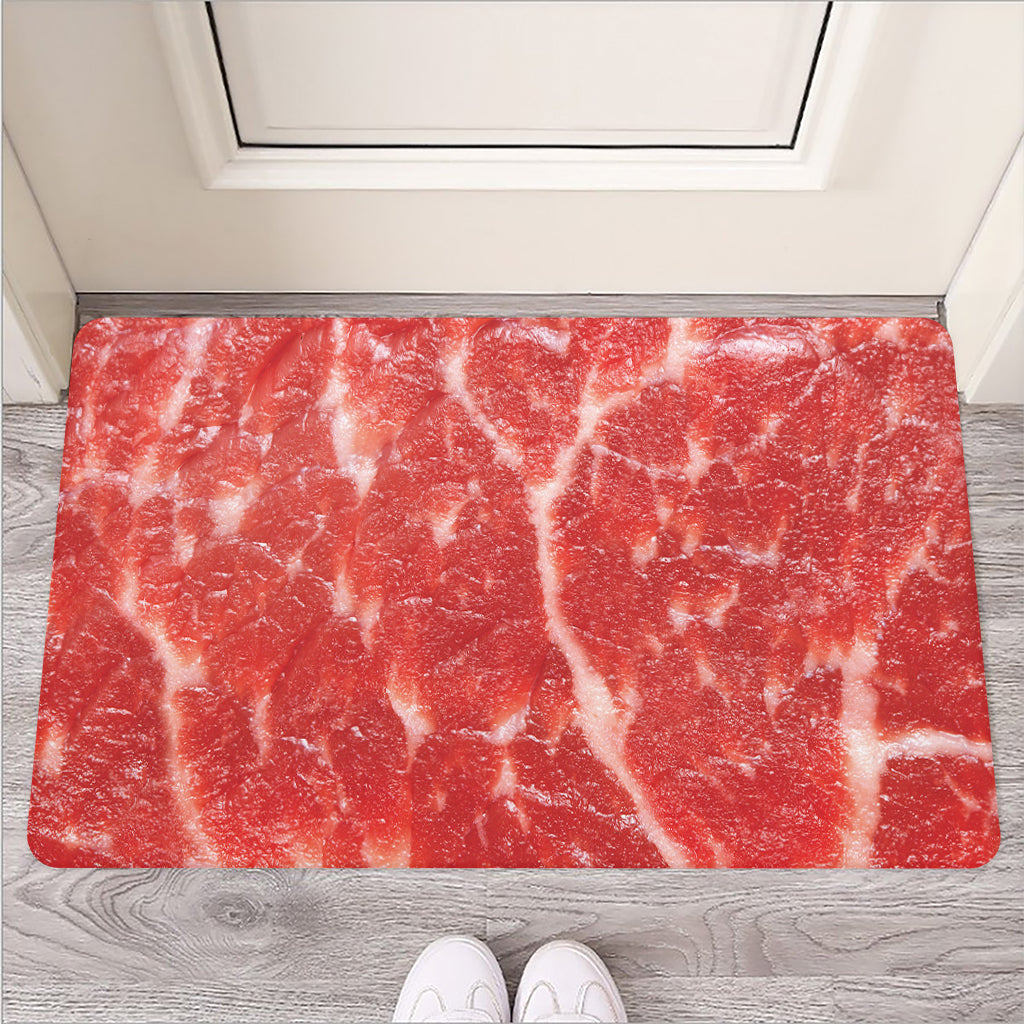 Fresh Meat Print Rubber Doormat