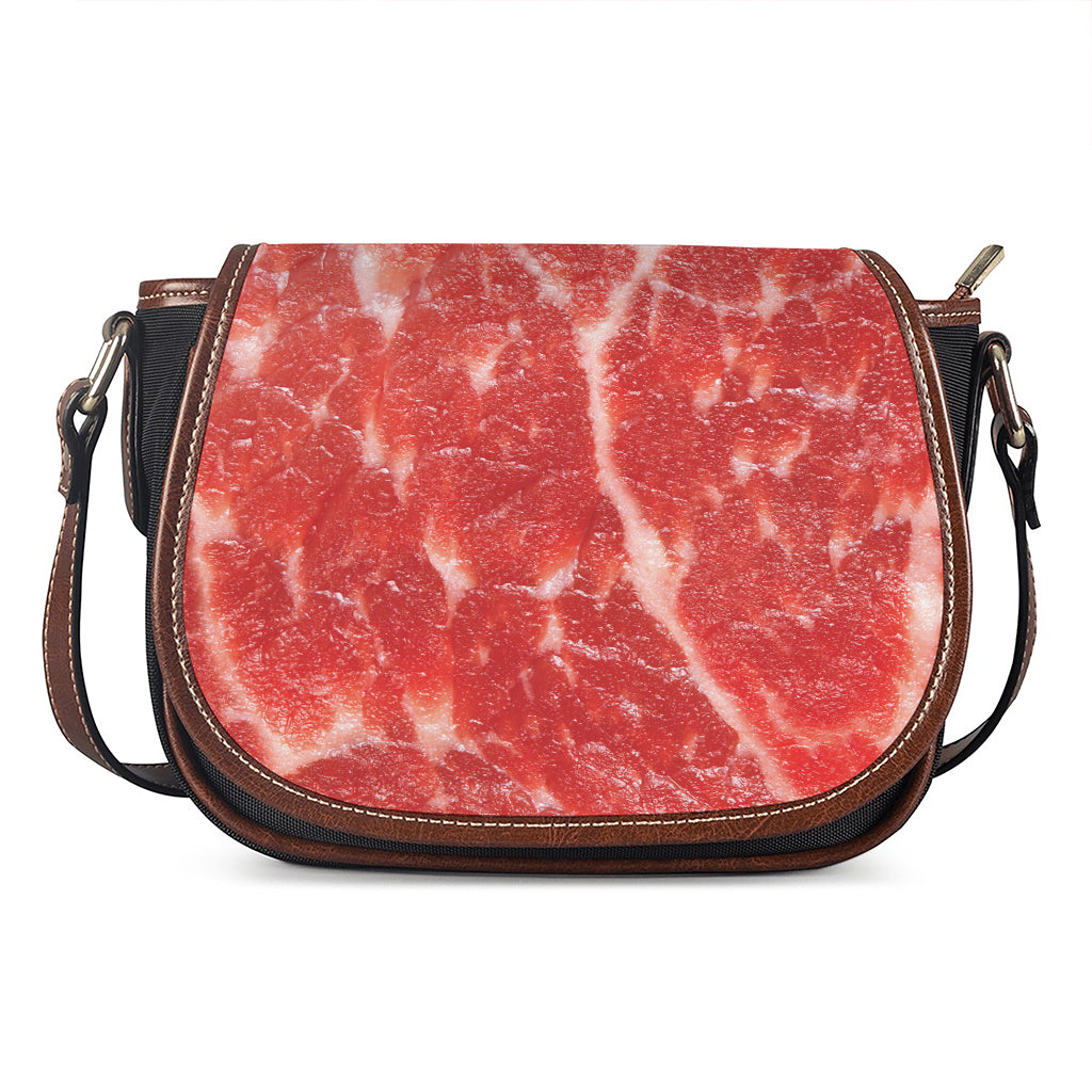 Fresh Meat Print Saddle Bag