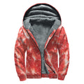 Fresh Meat Print Sherpa Lined Zip Up Hoodie