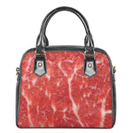 Fresh Meat Print Shoulder Handbag