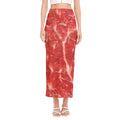 Fresh Meat Print Side Slit Maxi Skirt