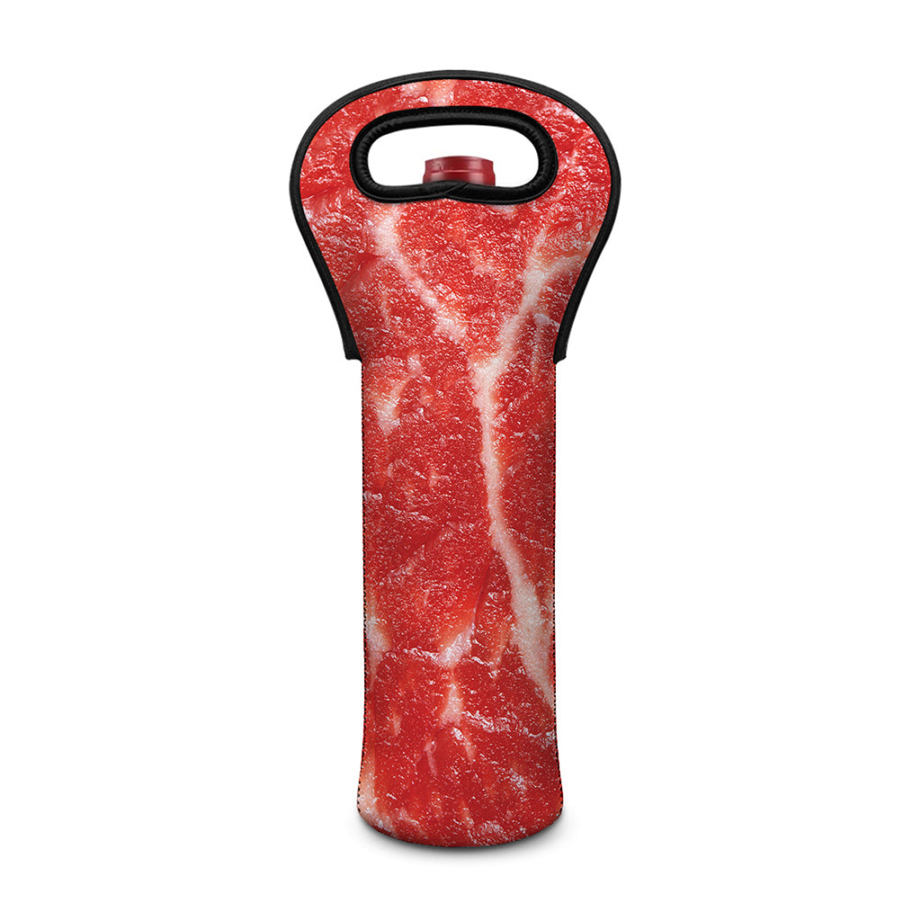 Fresh Meat Print Single Neoprene Wine Tote