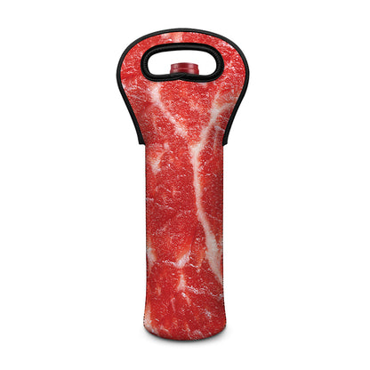 Fresh Meat Print Single Neoprene Wine Tote
