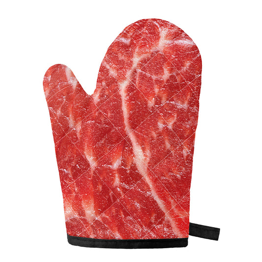 Fresh Meat Print Single Oven Mitt