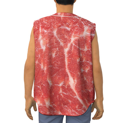 Fresh Meat Print Sleeveless Baseball Jersey