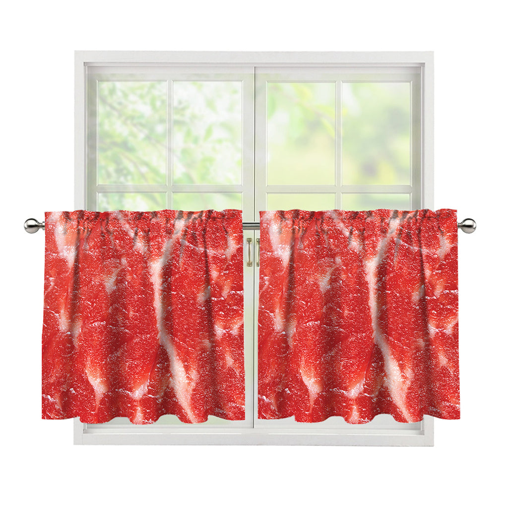 Fresh Meat Print Tier Curtains