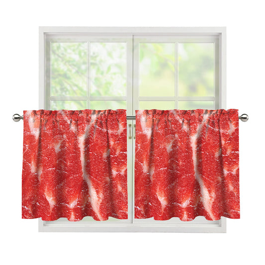 Fresh Meat Print Tier Curtains