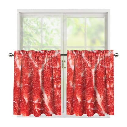 Fresh Meat Print Tier Curtains