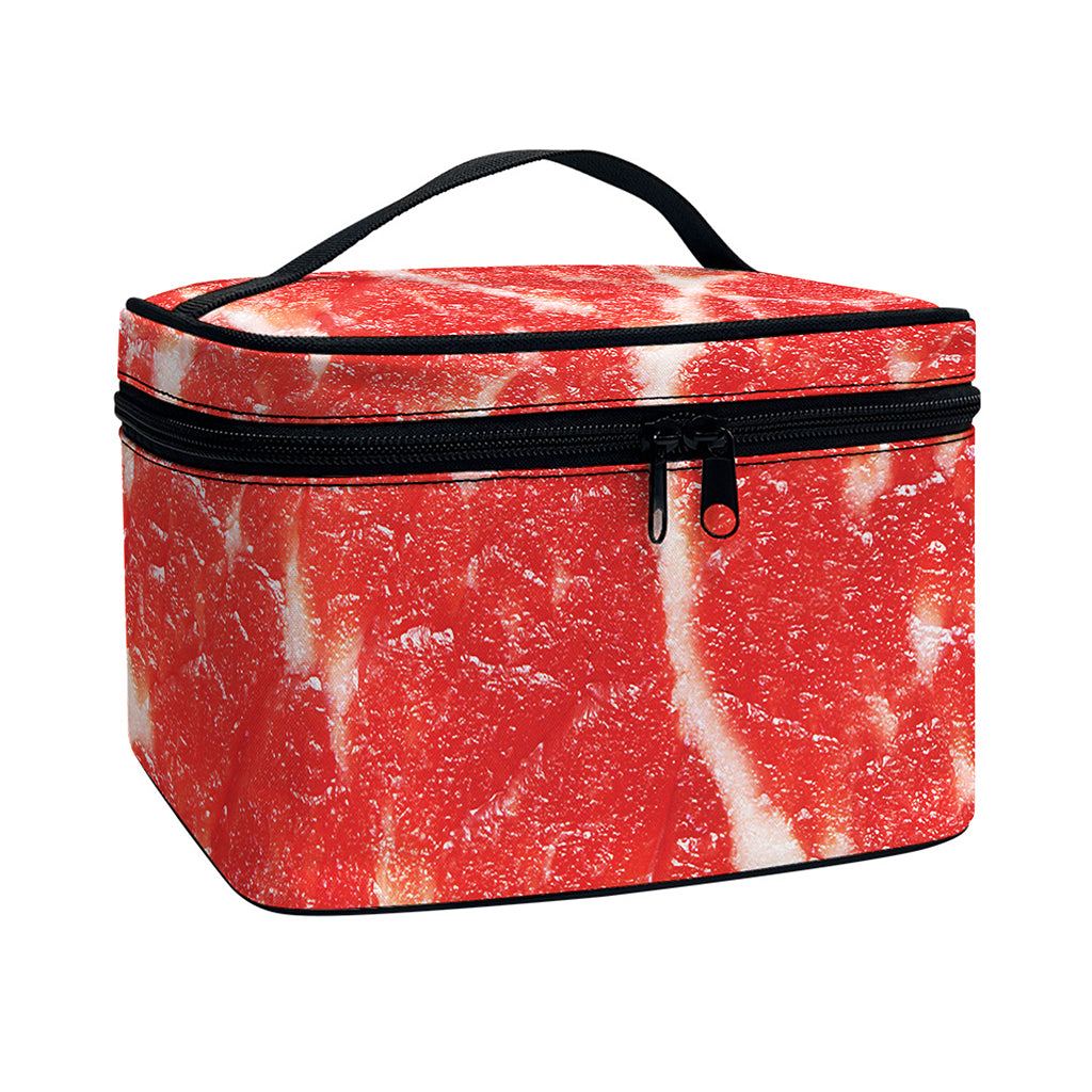 Fresh Meat Print Travel Makeup Bag