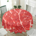 Fresh Meat Print Waterproof Round Tablecloth