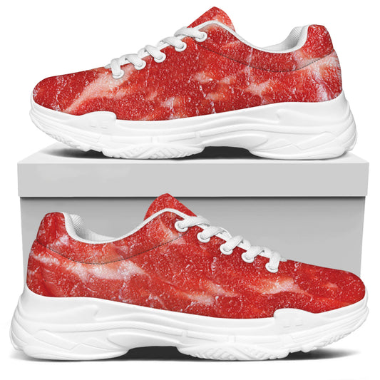 Fresh Meat Print White Chunky Shoes