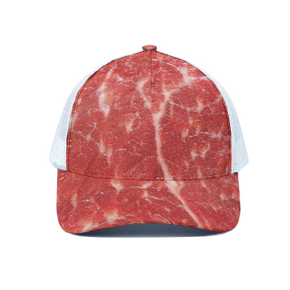 Fresh Meat Print White Mesh Trucker Cap