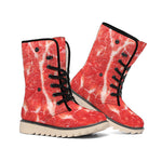 Fresh Meat Print Winter Boots