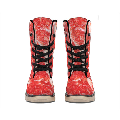 Fresh Meat Print Winter Boots