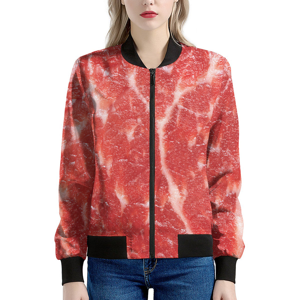 Fresh Meat Print Women's Bomber Jacket