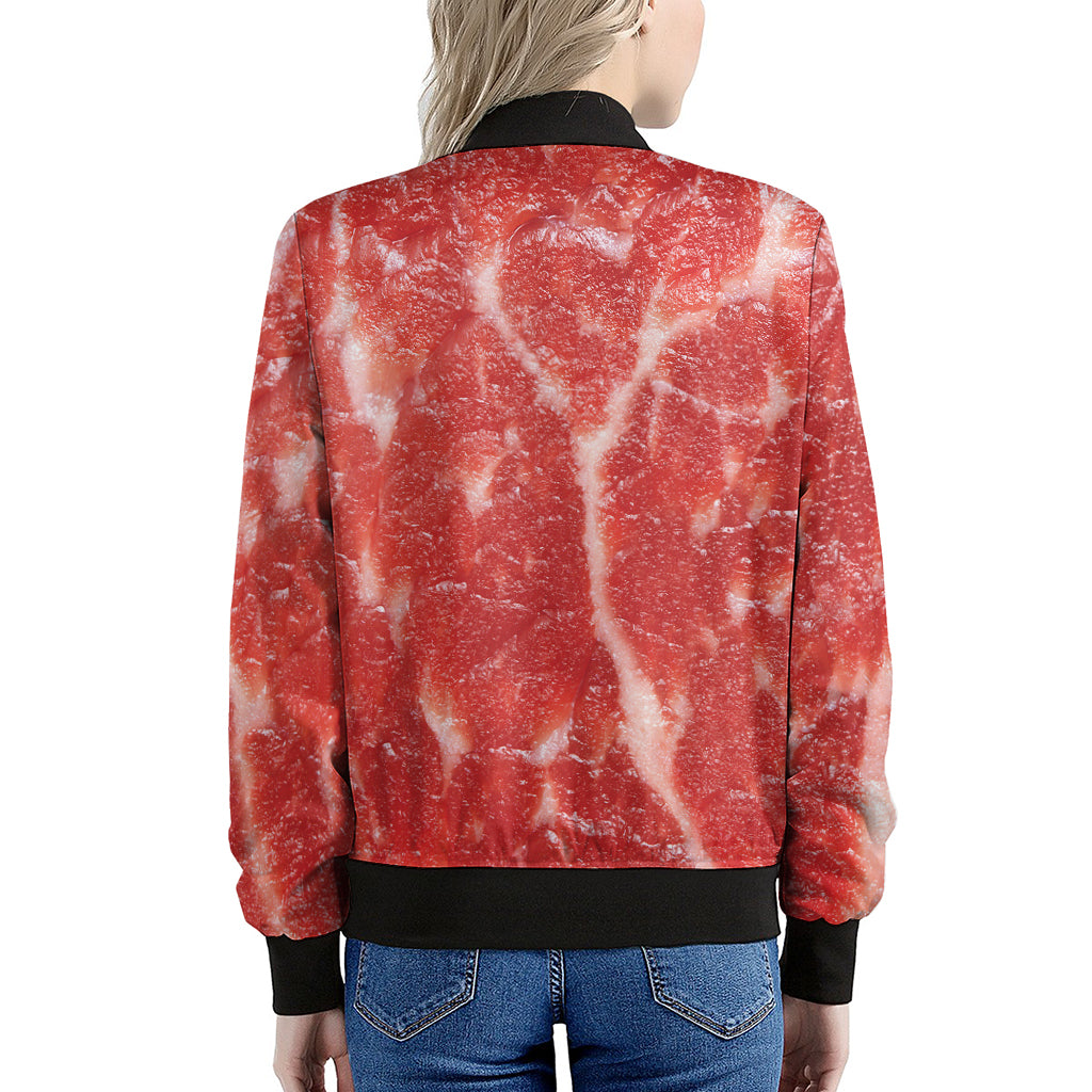 Fresh Meat Print Women's Bomber Jacket