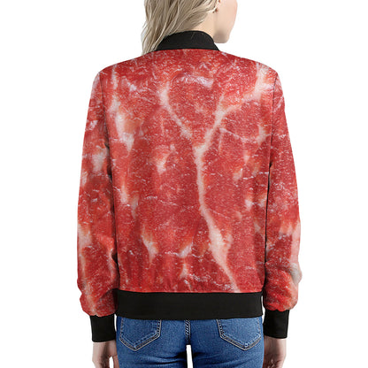 Fresh Meat Print Women's Bomber Jacket