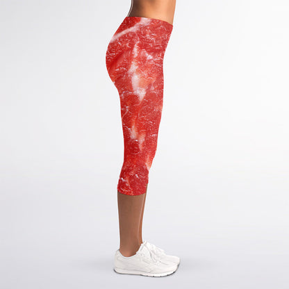 Fresh Meat Print Women's Capri Leggings