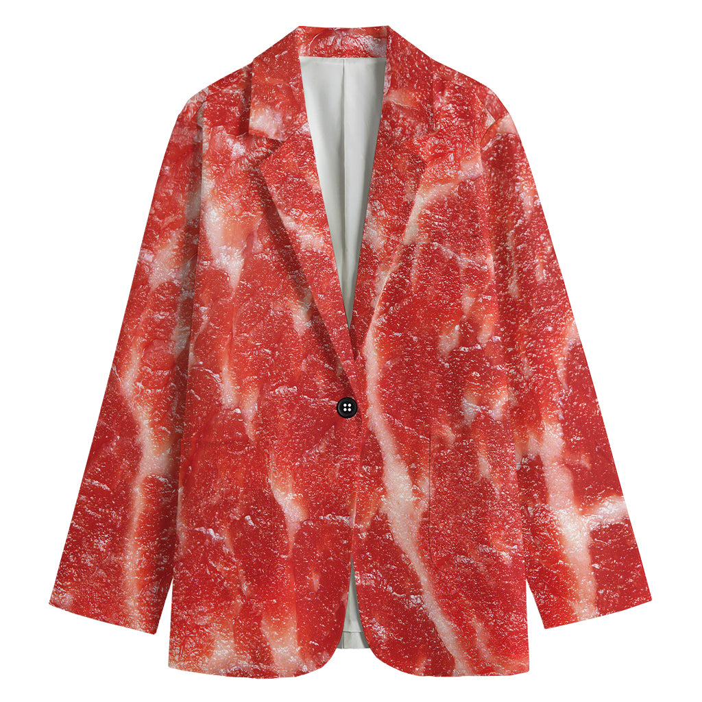 Fresh Meat Print Women's Cotton Blazer