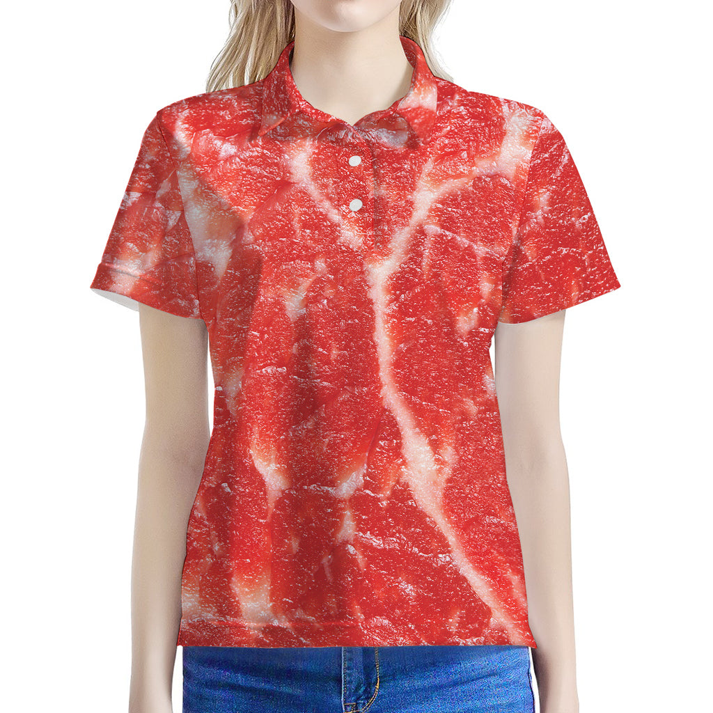 Fresh Meat Print Women's Polo Shirt