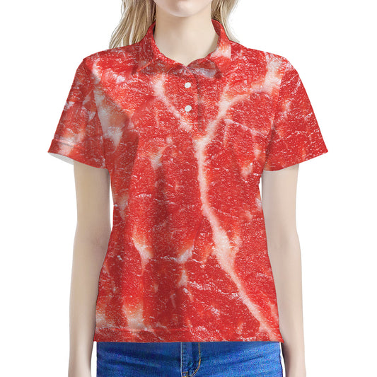 Fresh Meat Print Women's Polo Shirt