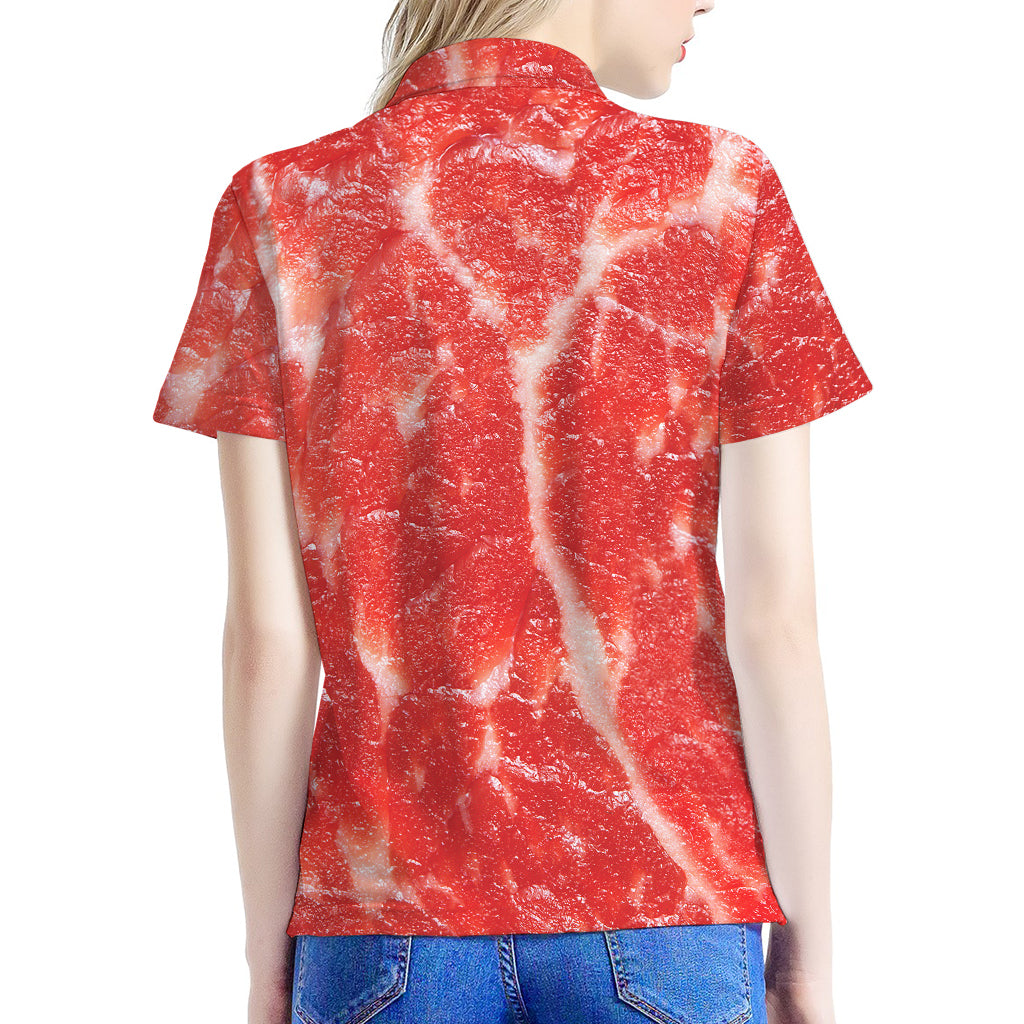 Fresh Meat Print Women's Polo Shirt