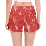 Fresh Meat Print Women's Split Running Shorts