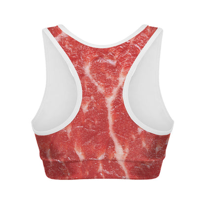 Fresh Meat Print Women's Sports Bra