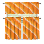 Fresh Salmon Print 3 Piece Kitchen Curtains