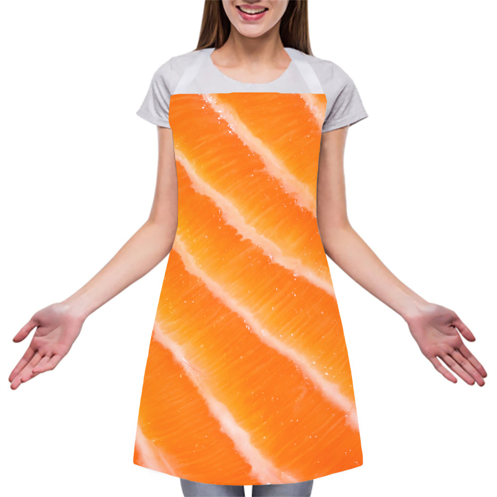Fresh Salmon Print Adjustable Apron