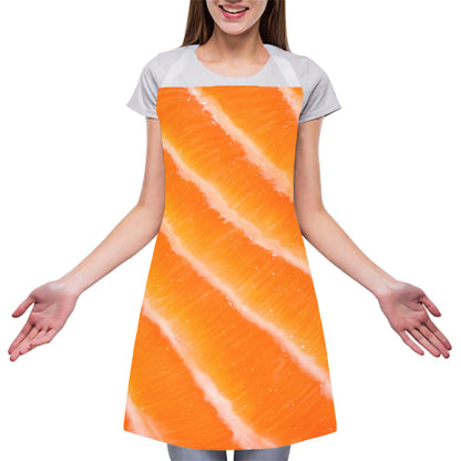 Fresh Salmon Print Adjustable Apron