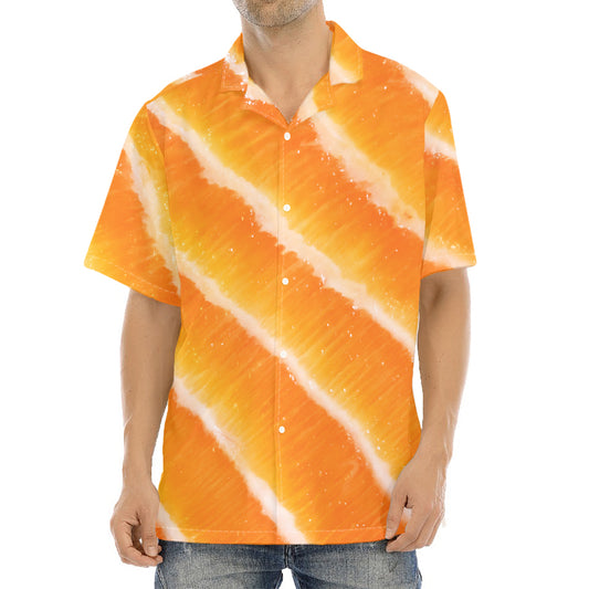 Fresh Salmon Print Aloha Shirt